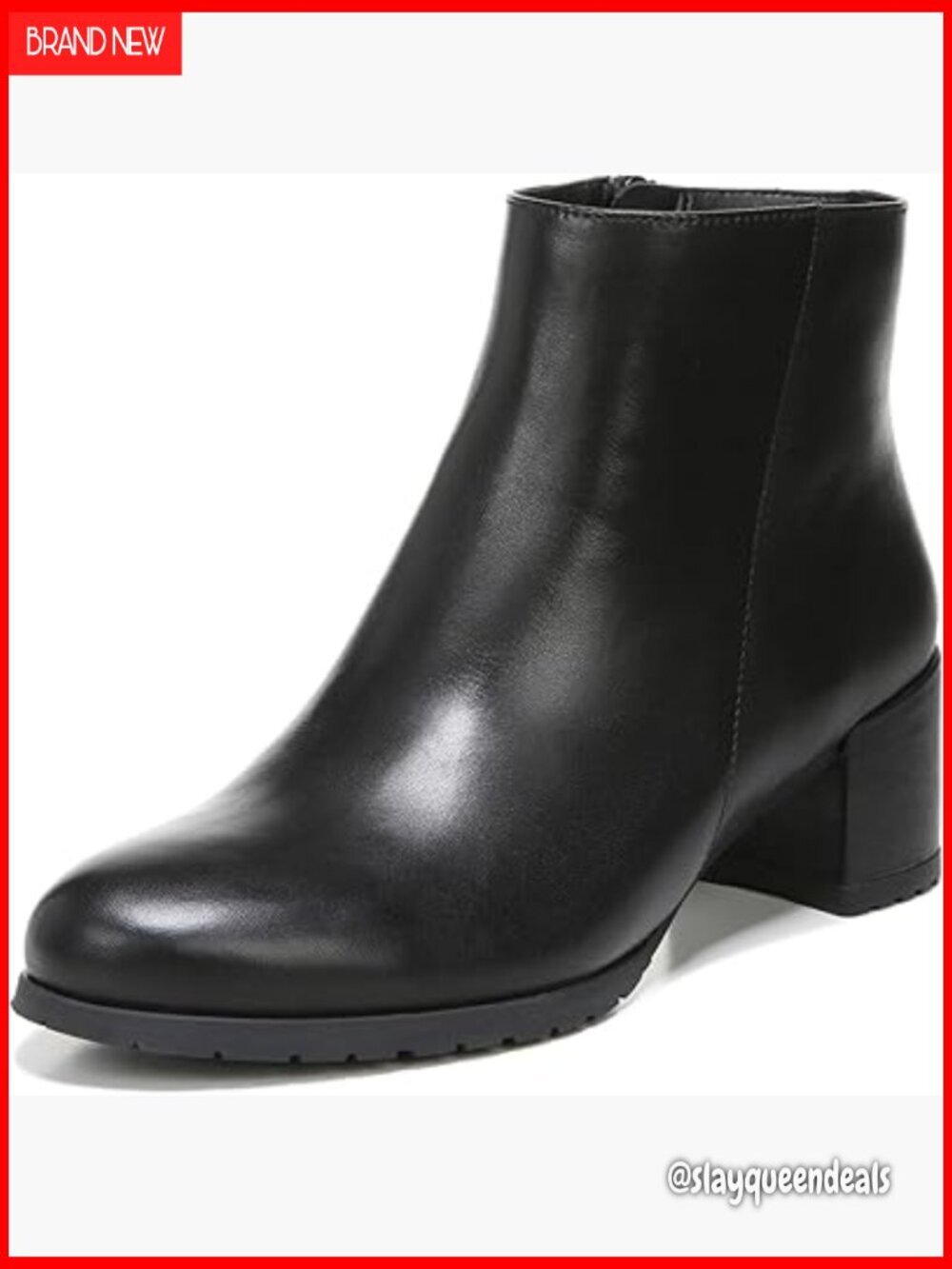 Waterproof Leather Ankle Booties with Side Zip, All-Day Comfort